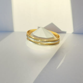Quintella 22k Gold & Silver Bangle Set (Pair) (2.4, 2.6, 2.8 & 2.10)