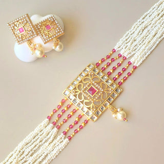 Rachel Pink Kundan Choker Set