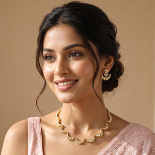 Rayleigh White Polki Necklace Set