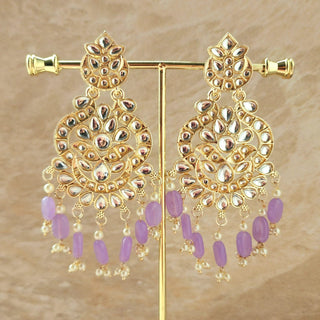 Rebecca Lavender Purple Kundan Necklace Set with Tikka