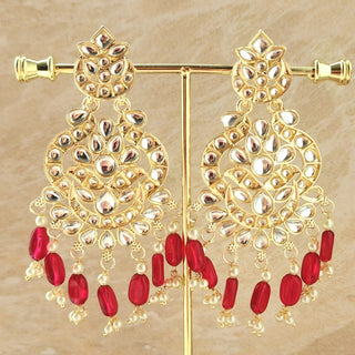 Rebecca Red Kundan Necklace Set with Tikka