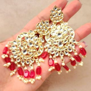 Rebecca Red Kundan Necklace Set with Tikka