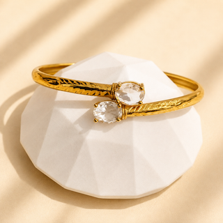 Rebekah Openable Multicolour Gold Finish Bangle (Single) (Fits 2.4 to 2.8 comfortably)