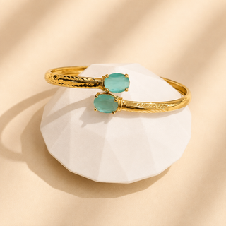 Rebekah Openable Multicolour Gold Finish Bangle (Single) (Fits 2.4 to 2.8 comfortably)