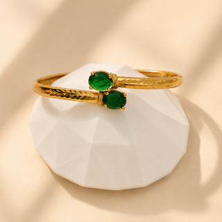 Rebekah Openable Multicolour Gold Finish Bangle (Single) (Fits 2.4 to 2.8 comfortably)