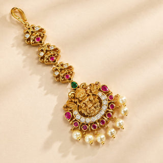 Reina Temple Multicolour Kemp CZ Diamond Maang Tikka