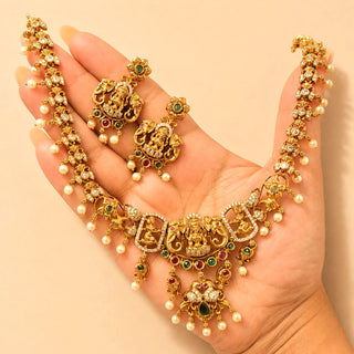 Renee Multicolour Premium Temple Necklace Set