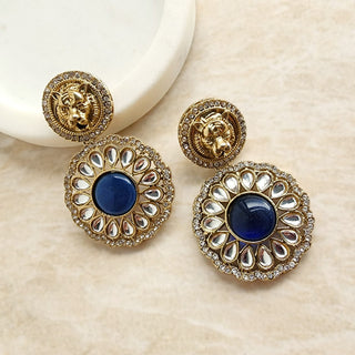 Ria Sabyasachi Inspired Blue Kundan Earrings