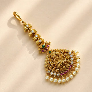 Rochelle Temple Multicolour Kemp CZ Diamond Maang Tikka