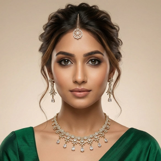 Rumi White CZ Diamond Simulant Necklace Set