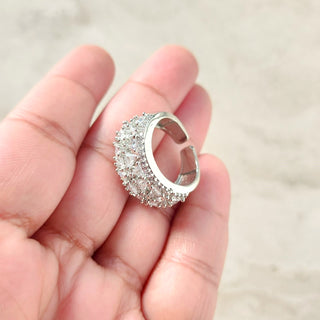 Ruth White Adjustable Diamond Simulant Ring