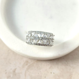 Ruth White Adjustable Diamond Simulant Ring