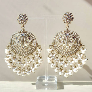 Saige White Kundan Earrings