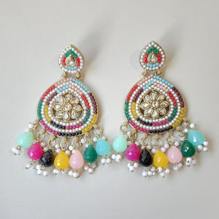 Saira Multicolour Kundan Earrings