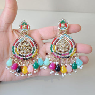 Saira Multicolour Kundan Earrings