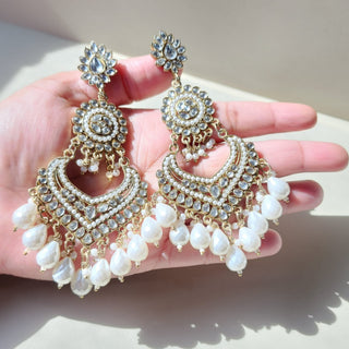 Samara White Kundan Earrings