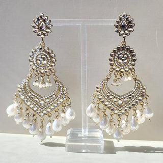 Samara White Kundan Earrings