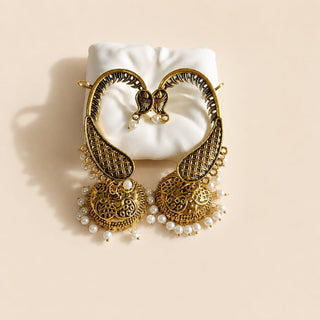 Samara White Lightweight & Easy to Wear Ear Cuff Earrings