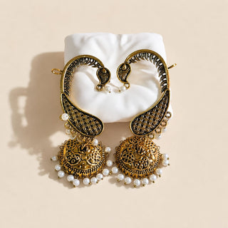 Samara White Lightweight & Easy to Wear Ear Cuff Earrings