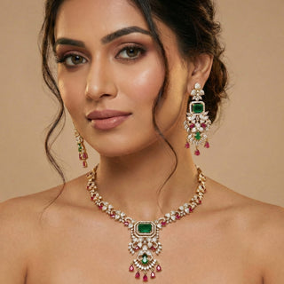 Seline Multicolour CZ Diamond Simulant Necklace Set