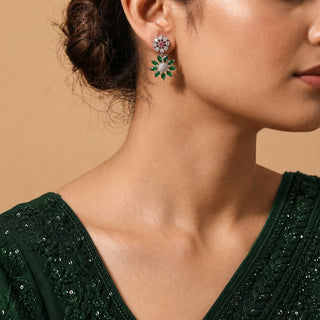 Seraphina Green CZ Diamond Simulant Earrings