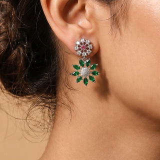Seraphina Green CZ Diamond Simulant Earrings