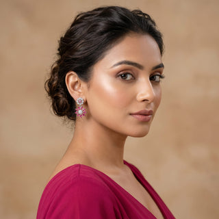Seraphina Pink CZ Diamond Simulant Earrings