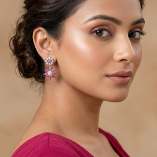 Seraphina Pink CZ Diamond Simulant Earrings