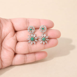 Seraphina Green CZ Diamond Simulant Earrings