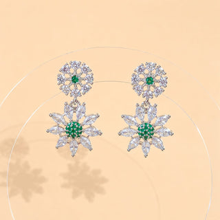 Seraphina Green CZ Diamond Simulant Earrings
