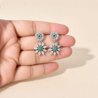 Seraphina Green CZ Diamond Simulant Earrings