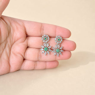 Seraphina Green CZ Diamond Simulant Earrings