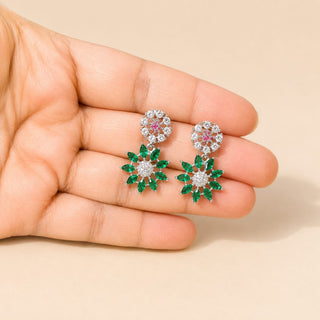 Seraphina Green CZ Diamond Simulant Earrings