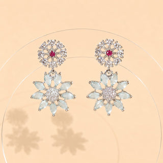 Seraphina Mint Green CZ Diamond Simulant Earrings