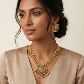 Sienna Kemp Multicolour Peacock Necklace Set