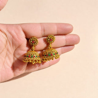 Sienna Kemp Multicolour Temple Jhumka Long Necklace Set