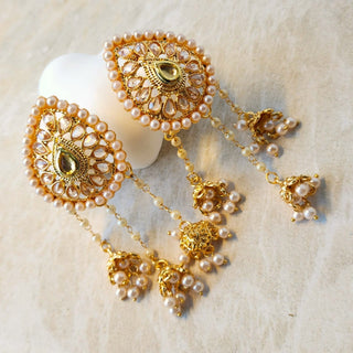 Sophie Baahubali Gold Polki Earrings (with Detachable Chains)