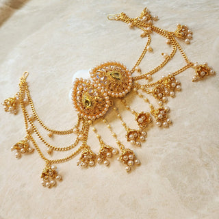 Sophie Baahubali Gold Polki Earrings (with Detachable Chains)