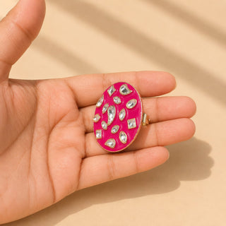 Stelah Magenta Pink Adjustable Ring