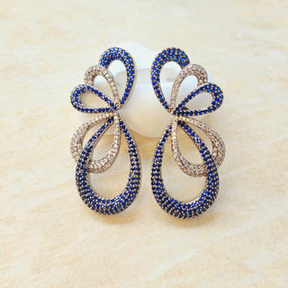Stella Blue Swarovski Inspired CZ Diamond Simulant Earrings