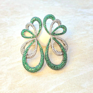 Stella Green Swarovski Inspired CZ Diamond Simulant Earrings