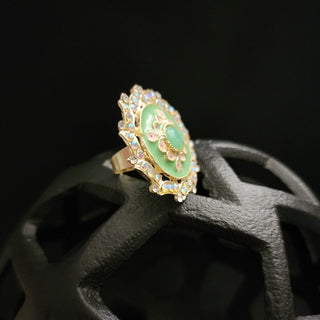 Stella Light Green Adjustable Ring