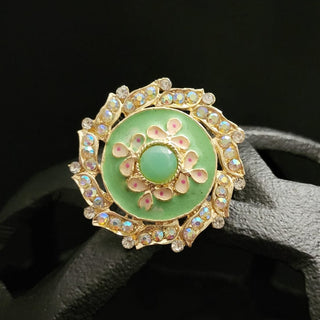 Stella Light Green Adjustable Ring