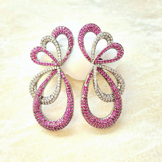 Stella Pink Swarovski Inspired CZ Diamond Simulant Earrings