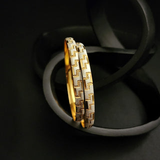 Sybil 18k Dual Finish Bangle Set (Pair) (2.6, 2.8 & 2.10 Available)