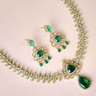 Thea Green CZ Diamond Simulant Necklace Set