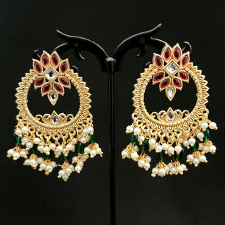 Thea Multicolour Kundan Earrings - ECLAT INDIAN JEWELS