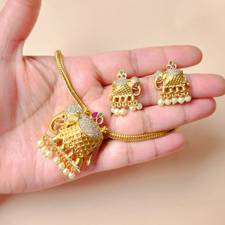 Trixie Elephant Kemp CZ Diamond Simulant Necklace Set