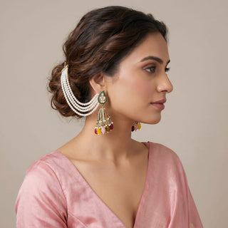 Vannya Baahubali Kundan Jhumka Earrings