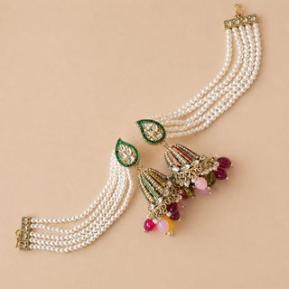 Vannya Baahubali Kundan Jhumka Earrings